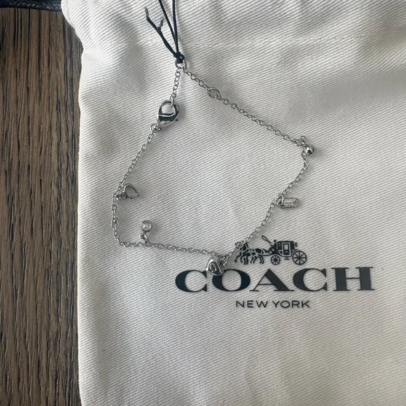 NEW COACH Signature Silver Mixed Charm Bracelet - Picture 3 of 6